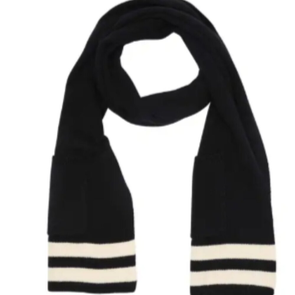 Modena New York Scarf with Deep  Pockets Long Black White NWT